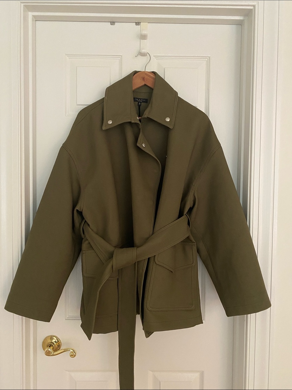 rag & bone Rue Olive Green Belted Trench Jacket